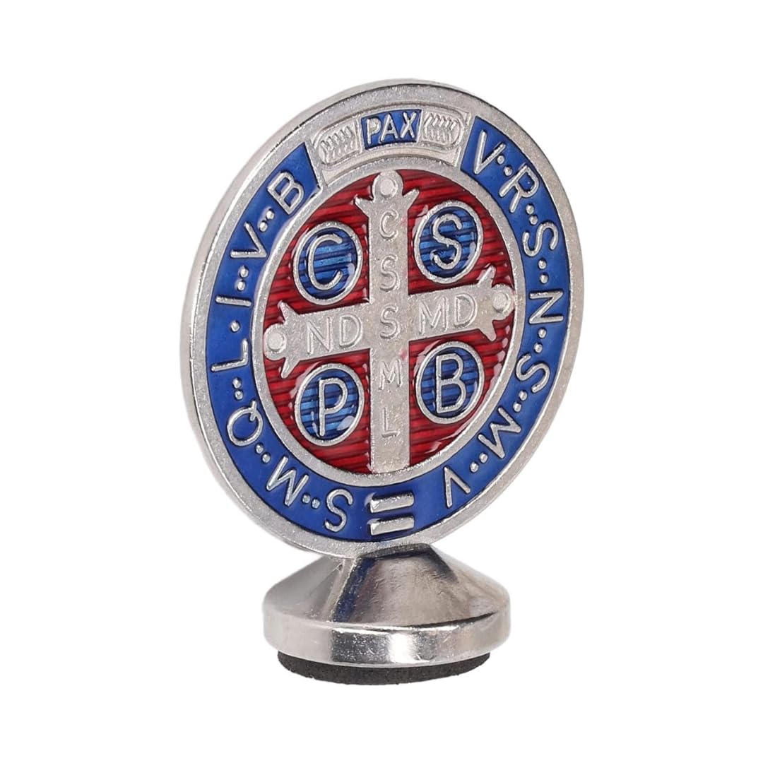 St Benedict Medals Ornament Decoration Saint Benedict Protection Red Color Blue Metal Metalware Enamel Steel Awards Incentives Supplies
