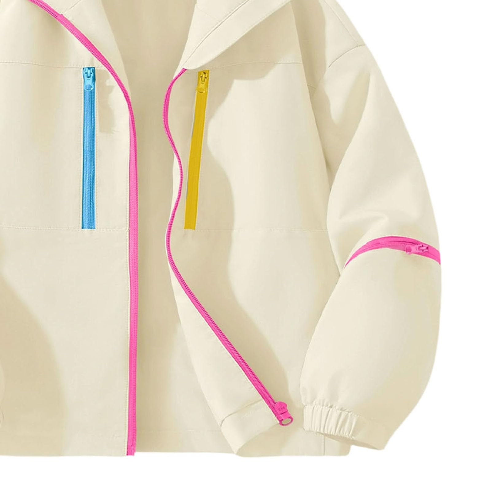 Giacca Con Cappuccio E Zip Bambina Maniche Lunghe Giacche Ragazza Antivento