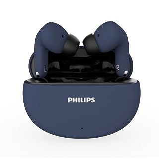 PHILIPS TAT1269 True Wireless in-Ear Earbuds with Mic, 13mm Drivers, Bluetooth 5.4, 40H Playtime, IPX5, Fast Charging, TouChannel Controls, Voice Assistant, Mono Mode, LED Indicator(Cosmic Blue)