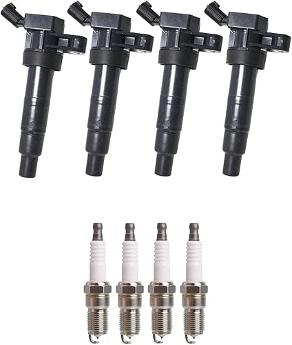 ENA Juego de 4 bobinas de encendido y 4 bujías de platino compatibles con Kia 2009 Optima 2007 2008 Rondo 2.4L L4 repuesto para C1667 UF611