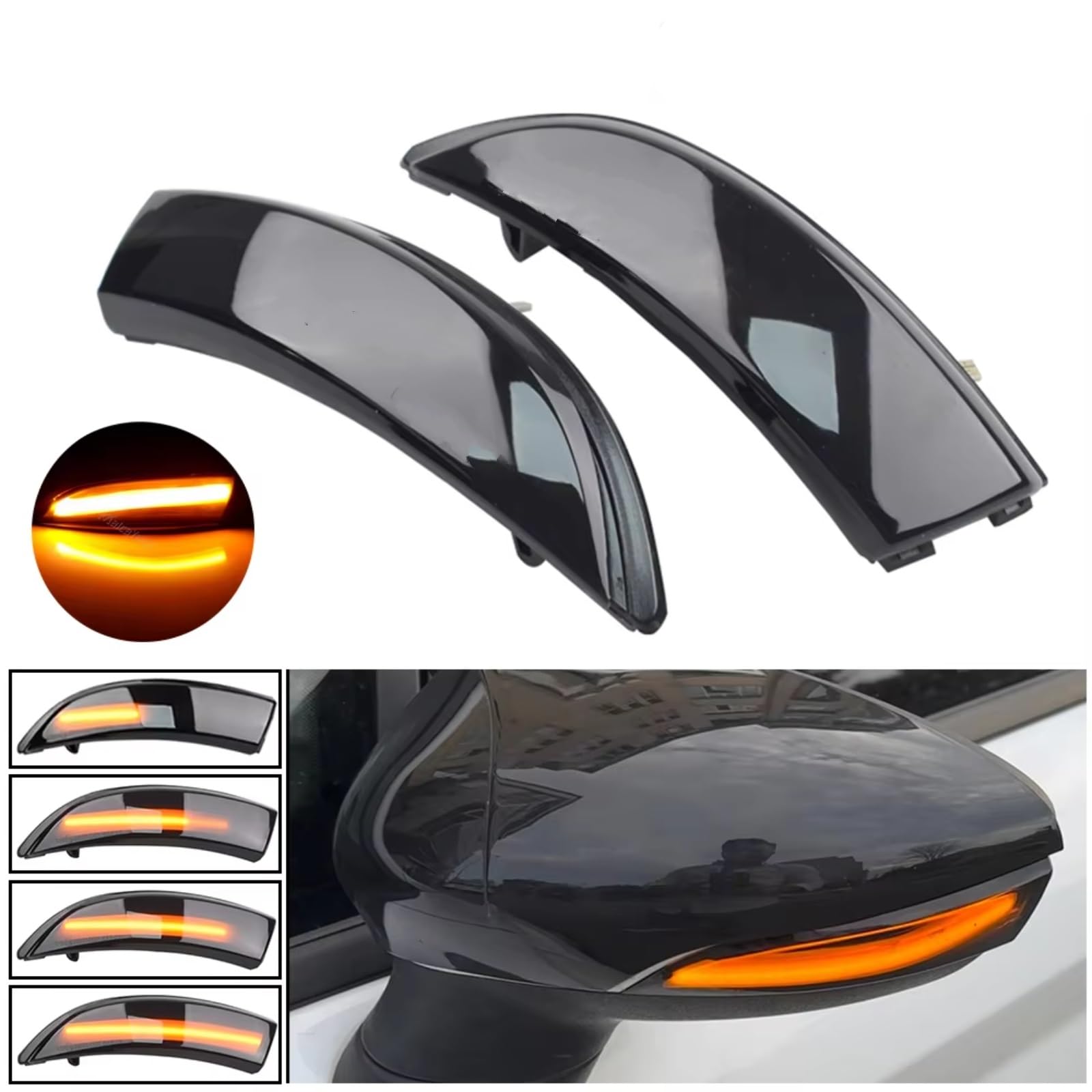 Indicatore di direzione Compatibile Con Ford Per B-Max 2008-2014 2015 2016 2017 Indicatore Di Direzione Laterale Specchietto Retrovisore Sequenziale 8A6113B381AE