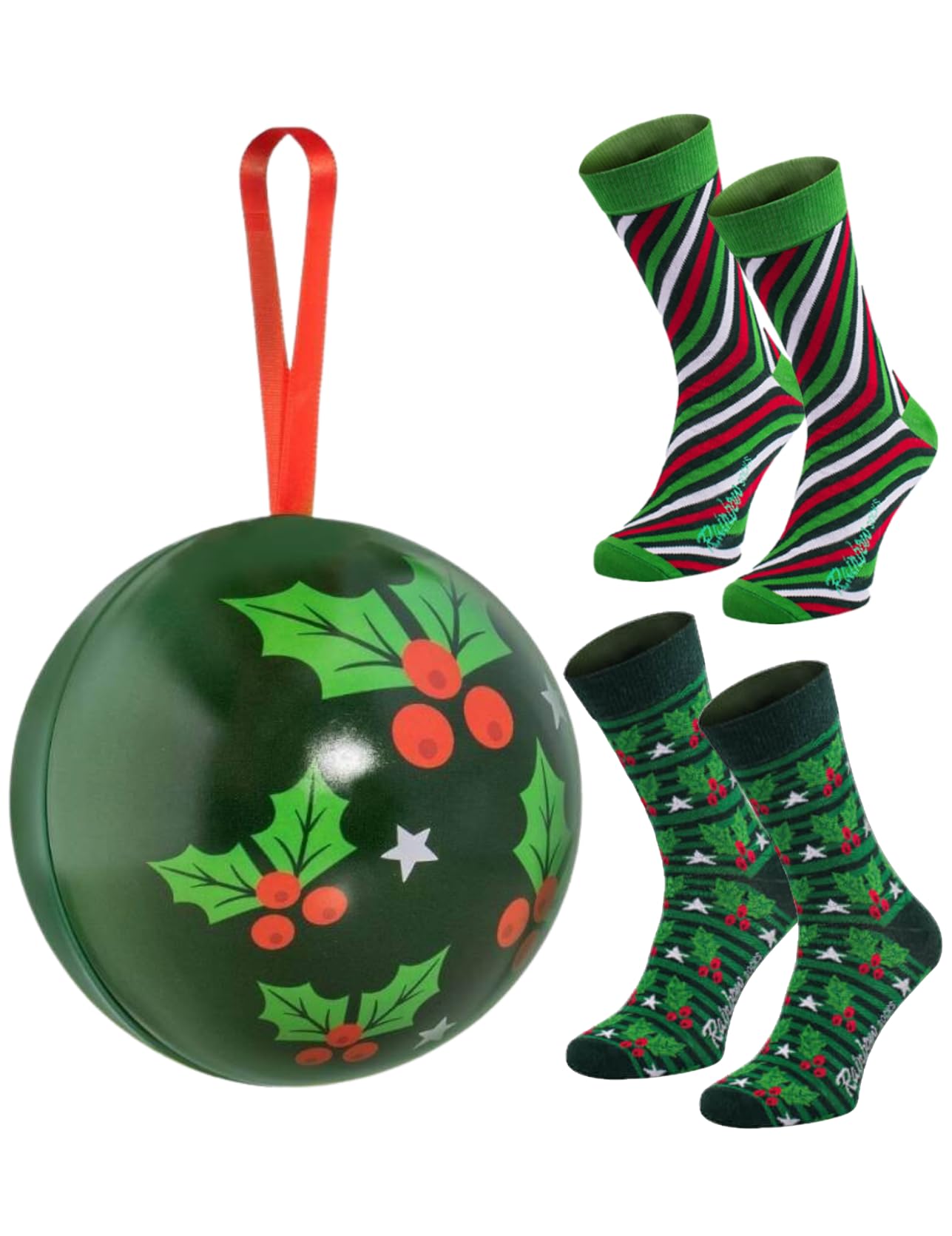 Rainbow Socks - Chaussettes de Noël dans une boule pour elle et lui - 2 paires
