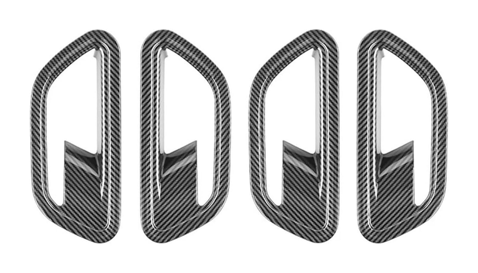 TYTYASS Inner Door Handle for Hyundai for KONA 2024+ Car Interior Door Handle Bowl Cover Trim Carbon Fiber Pattern