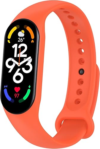 Compatible con Mi Band 7 bandas para mujeres y hombres, correas de reloj de repuesto de silicona suave ajustable, correas de pulsera, accesorios disponible en Yaxa Peru