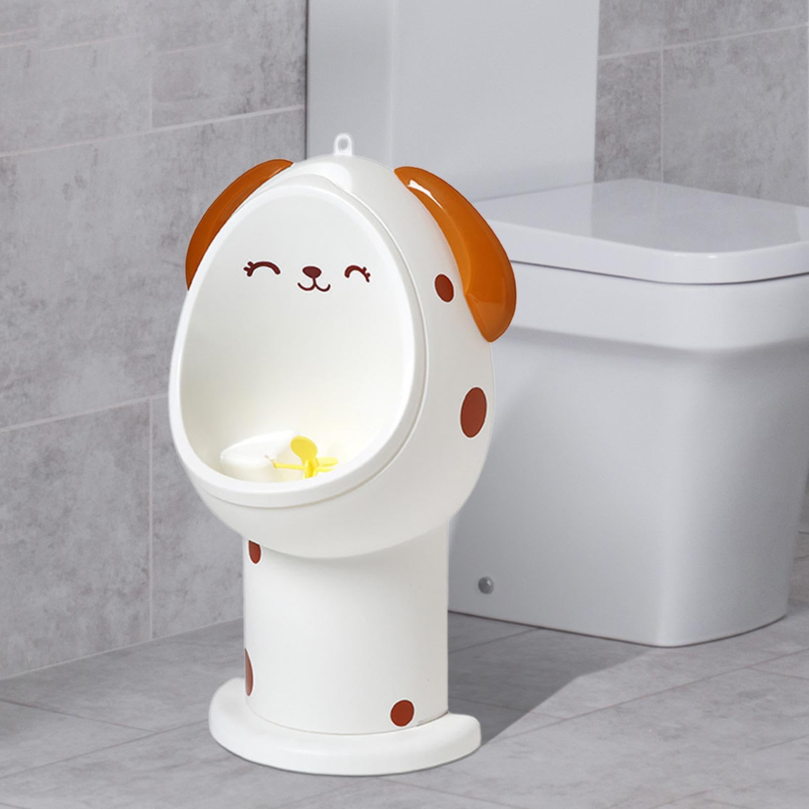 Boy Training Urinal Kindertöpfchen Toilette Einsatz Pee Urinal mit Abnehmbarer Pp Schale Cartoon Design für Kinderzimmer Badezimmer, brauner Hund