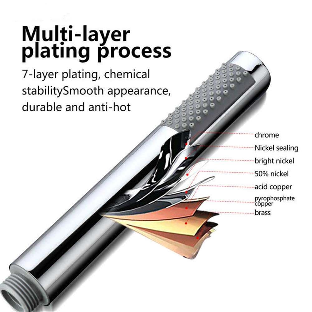 クローム仕上げ シャワーヘッド 長いホース付き Amazon.co.jp: 丸型の長い棒状のハンドヘルドシャワーヘッド