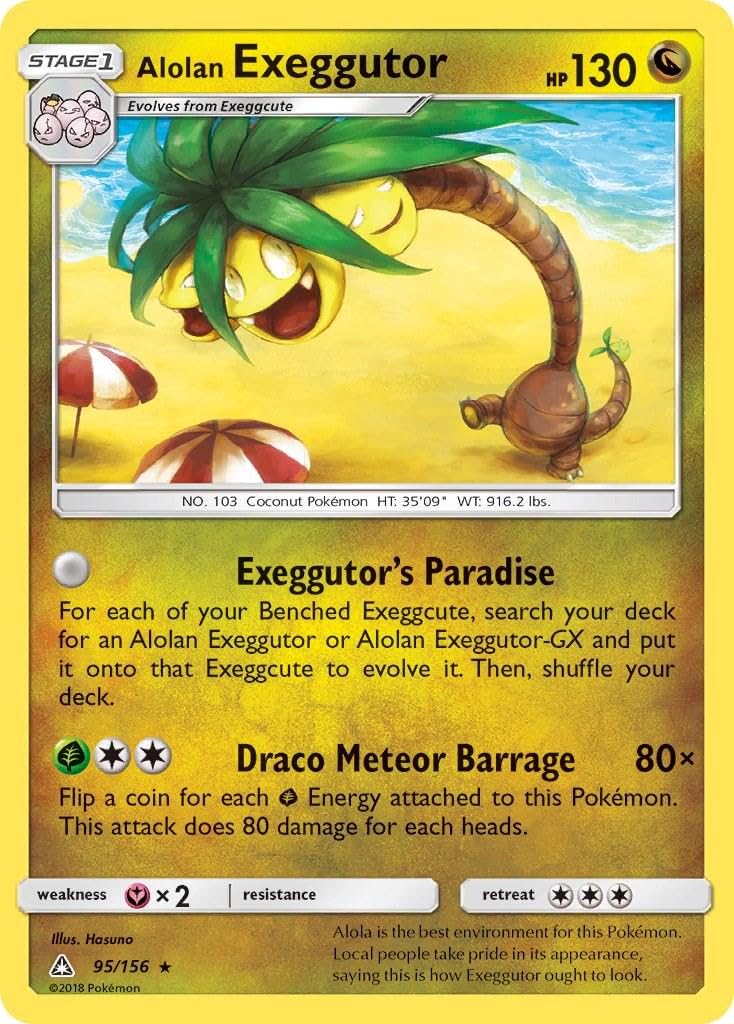 Pokemon - Alolan Exeggutor - 95 156 - Rare - Sun Moon Ultra Prism - Single Card