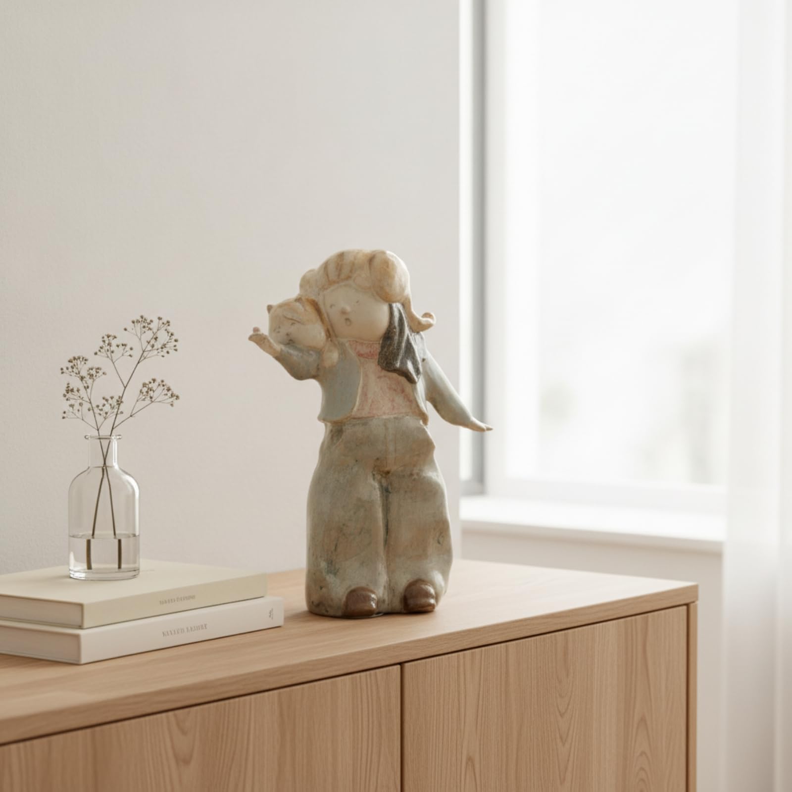predolo Statuetta in Ceramica da Tavolo Statuetta Dipinta a Mano Rustico Figurina per Amanti Degli Artisti, Collezionisti, Consolle, J-3