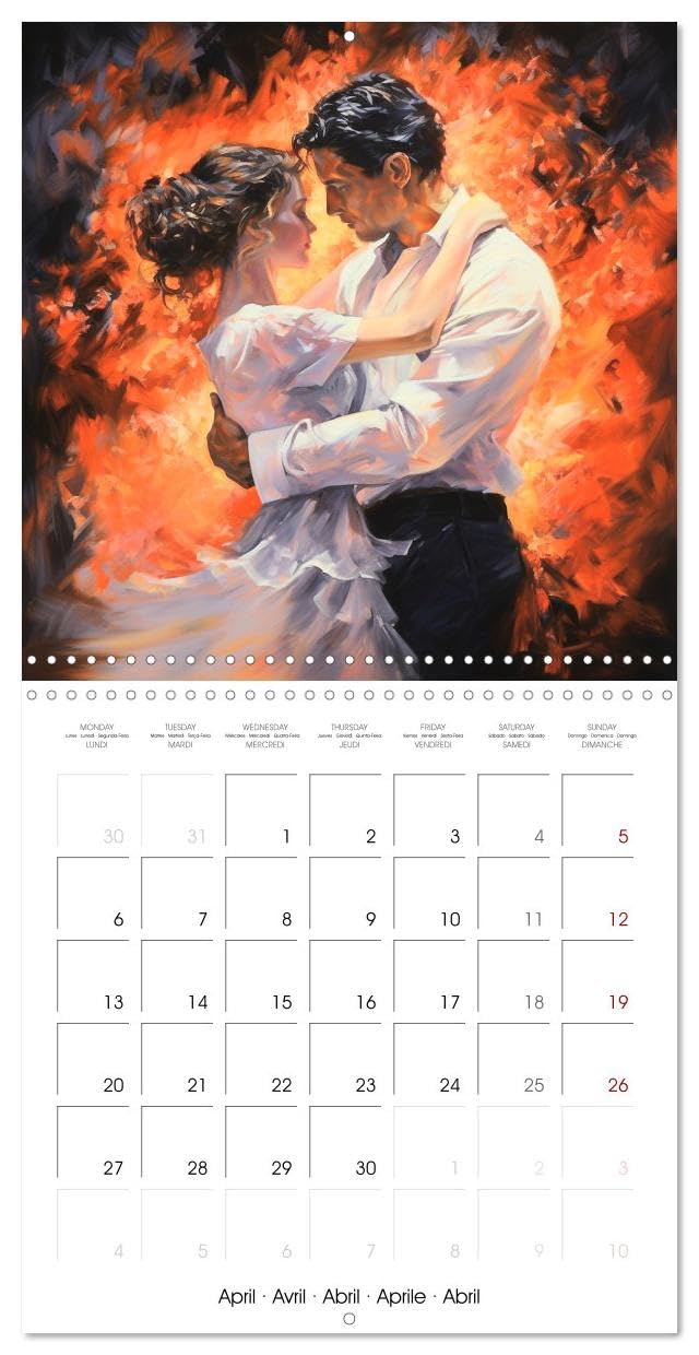 Danse passion (Calendrier mural carré 2026 30x30 cm) Calendrier double avec une page pour vos prises de notes: Laissez-vous emporter par la magie de ... des pas de danse sensuels et envoûtants.