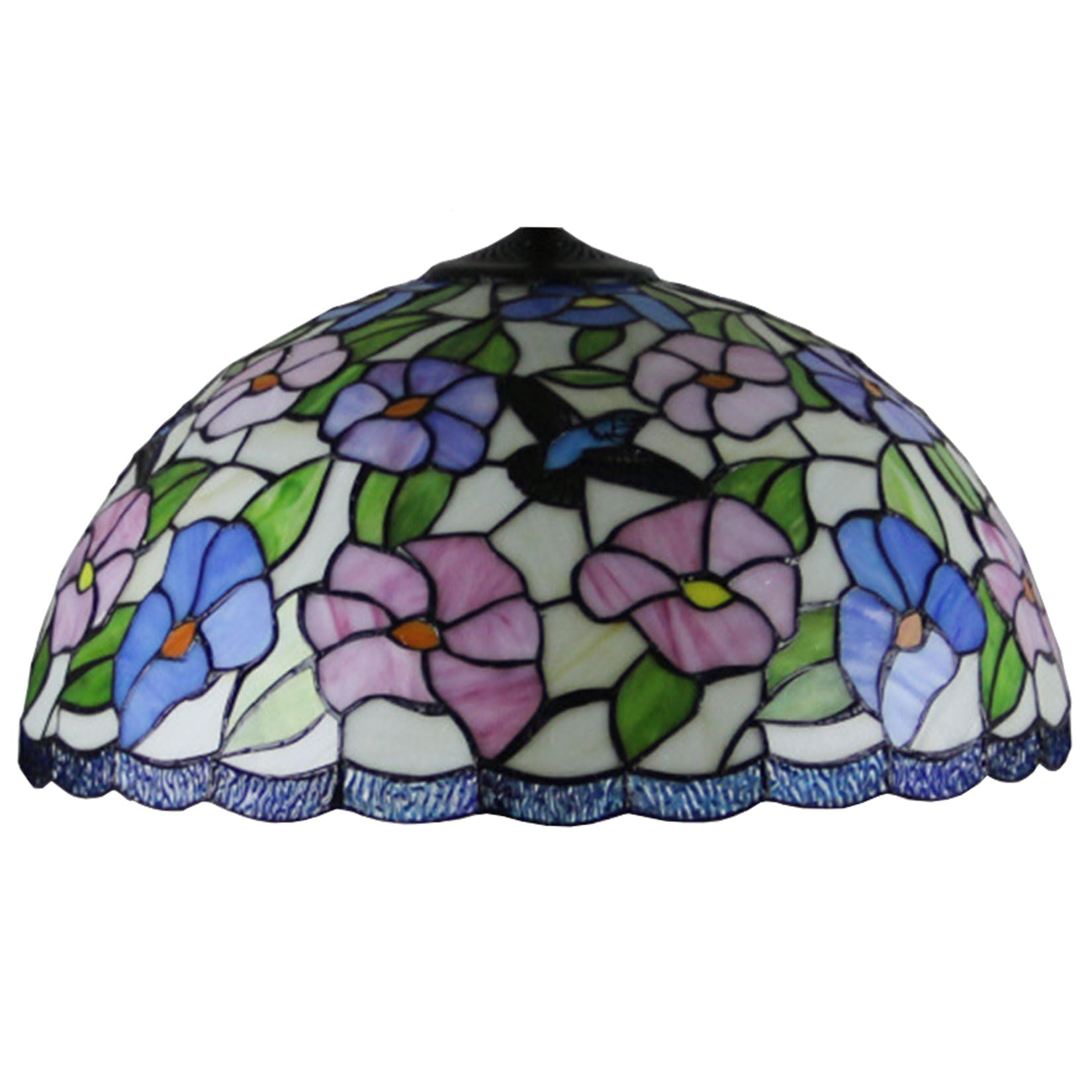 SaryEdge Tiffany Lampshades Replacement Only W20H9 Inch Stained Glass Rose Wisteria Lamp Shade Home Office Decoration Light Cover for Floor Lamps Table Lamps Pendant Hanging Li，Flower，Flower