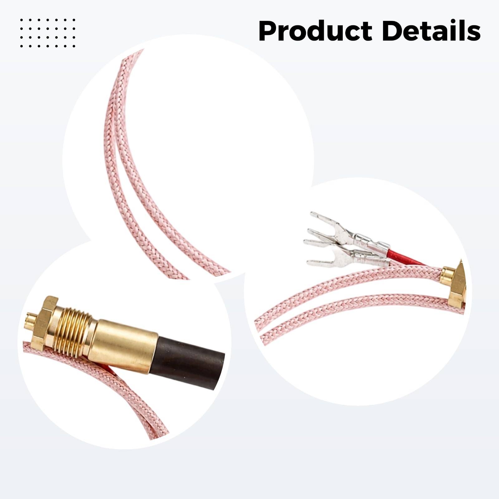 Thermopile Thermoelement-Sensor, industrielle Sonde mit 4,2 mm Anschlüssen für Gaskamine, Wassererhitzer und Fritteusen, hitzebeständig bis 1382 ℉ / 750 °C, für NG und LPG geeignet