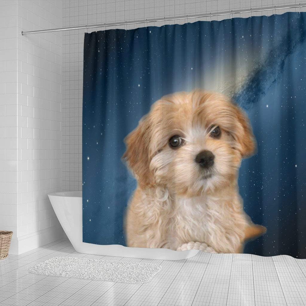 Cavapoo Puppy Print Shower Curtains