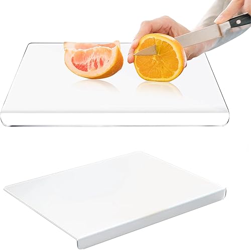 Tablas de cortar acrílicas para encimera de cocina, tabla de cortar transparente para cocina con borde con tabla de cortar transparente