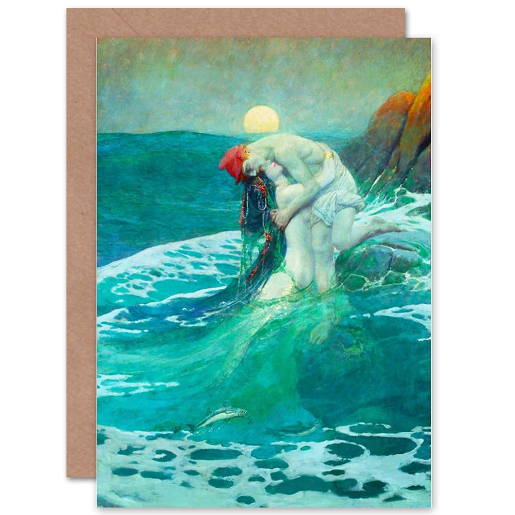 Wee Blue Coo Blue Wee Coo Greetings Card Birthday Gift Painting Seascape Mermaid Painting