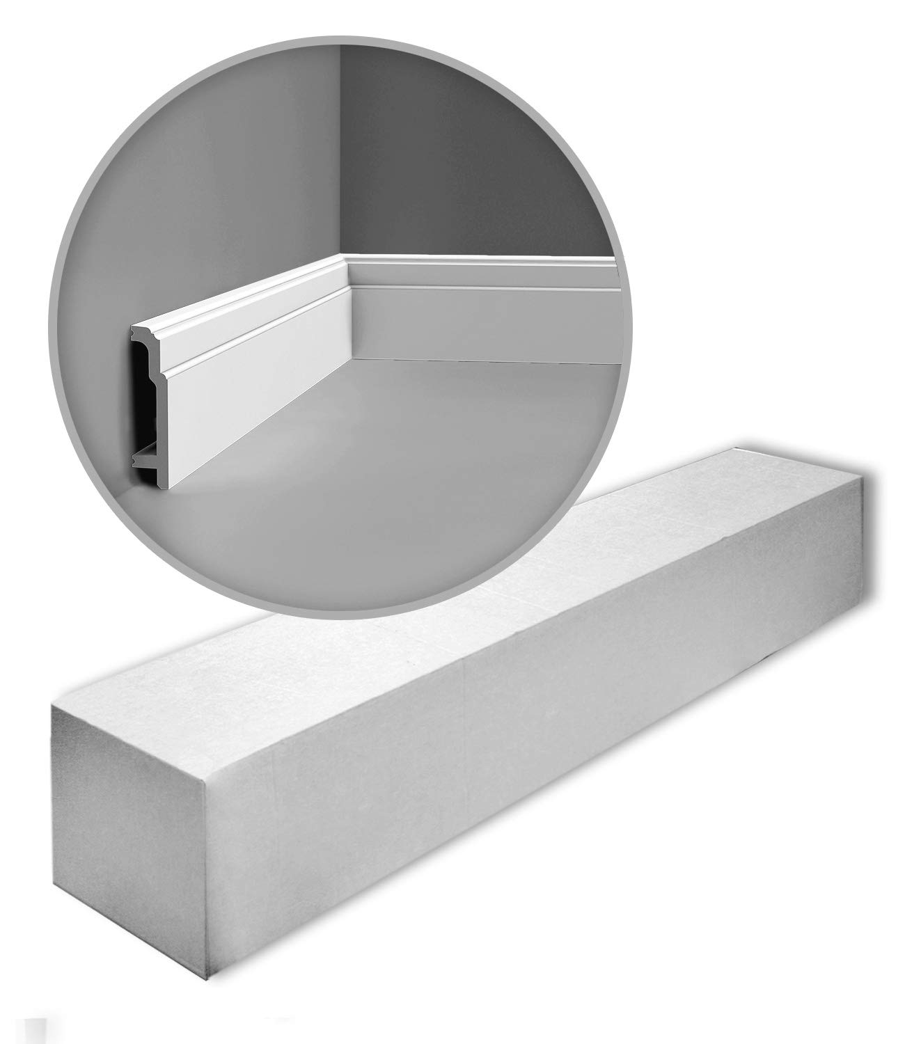 Plinthes Orac SX155 avec passage de câble pour dissimuler les fils électriques