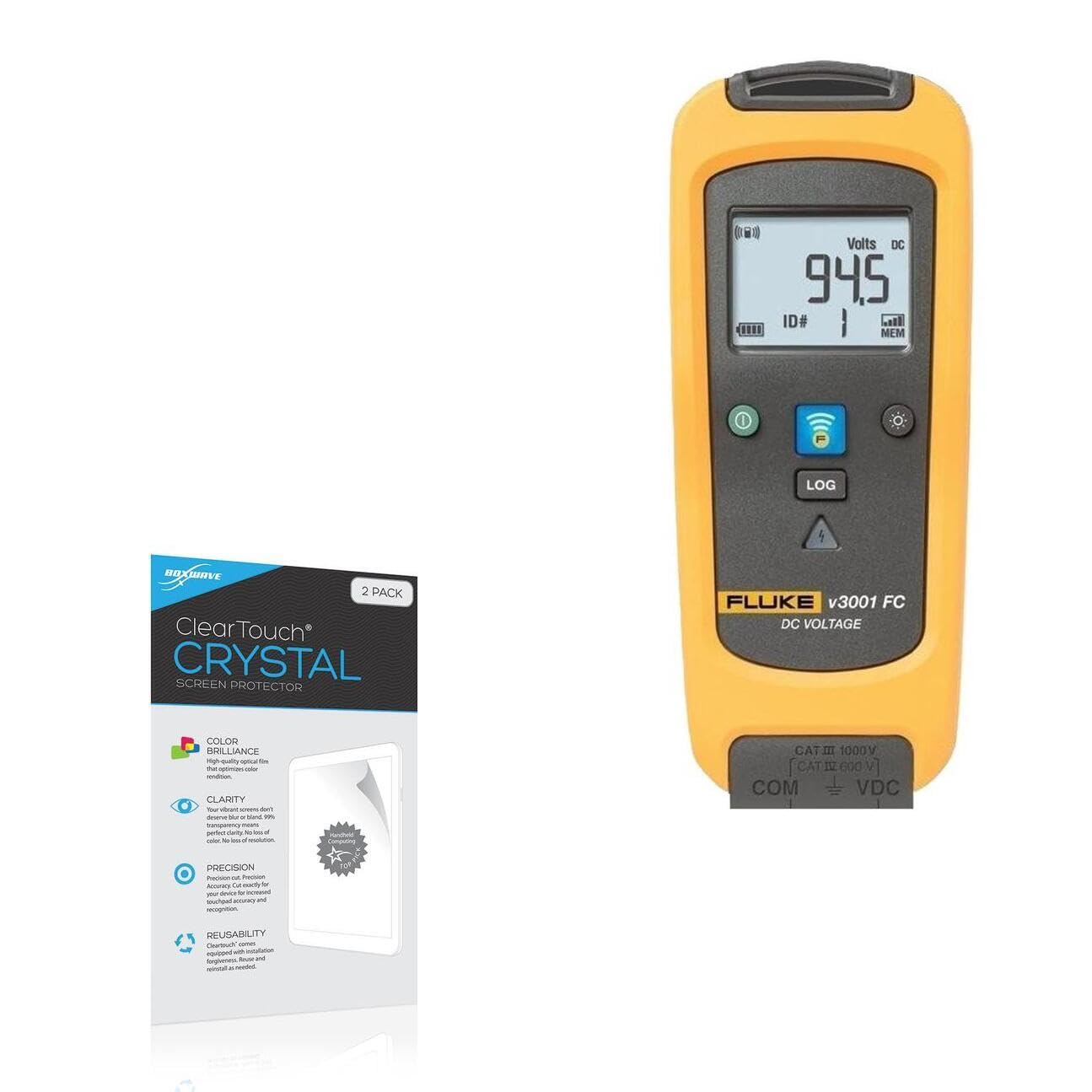 BoxWave Screen Protector Compatible with Fluke v3001 FC - ClearTouch Crystal (2-Pack), HD Film Skin - Shields from Scratches