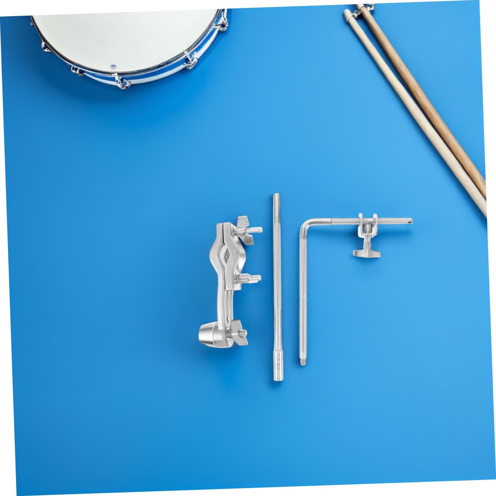 Mikinona Abrazadera para Montaje de Cencerro con Varilla en L y Bloqueo, Soporte Extensible para Rack de Batería, Accesorio de Herraje de Percusión para Escenario y Estudio
