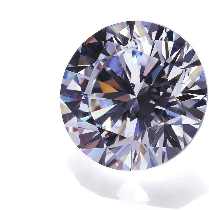 Alone Moon 100pcs 5.5mm Round Whtie Loose Cubic Zirconia Resplendent Grade Hearts and Arrows Cut for Ring/Necklace/Earrings Inlay and DIY Hand-Made