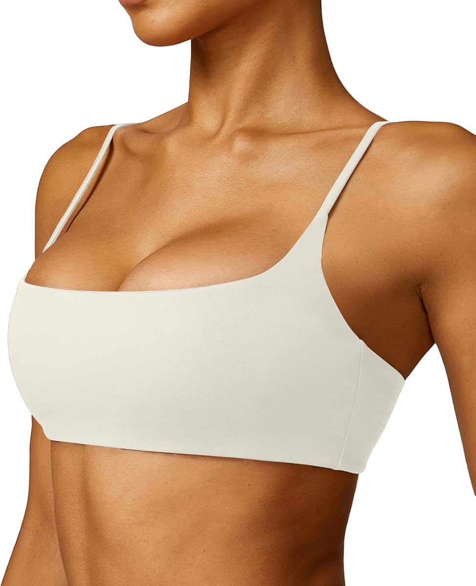 Sujetador deportivo para mujer, de bajo impacto, ligero, informal, para entrenamiento, Bralette, sujetador de Yoga extraíble, tirantes finos, sujetador Sexy para todos los días