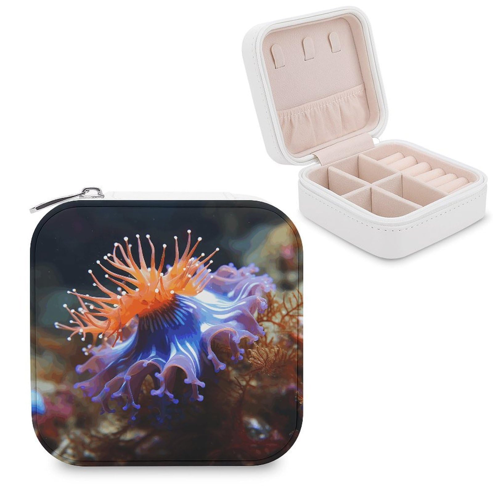 VstaDank Nudibranch Jewelry Box Beautiful Portable Ring Boxes Cute Large-Capacity Jewelry Case Jewelry Organizer for Mothers Gifts for Earrings Rings Hand Bracelet