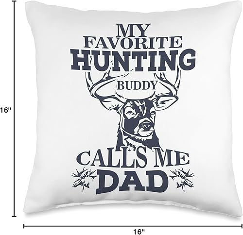 Miniatura 4 de Hunting Themed Tees Cool Tees-My Favorite Hunting Buddy Calls Me Dad - Almohada de camiseta, 16 x 16 pulgadas, multicolor