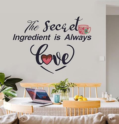 Miniatura 4 de Kitchen Wall Decor Decals, Family Love Quotes The Secret Ingredient is Always Love for Kitchen Wall Stickers for Dining Room Kitchenware Decor