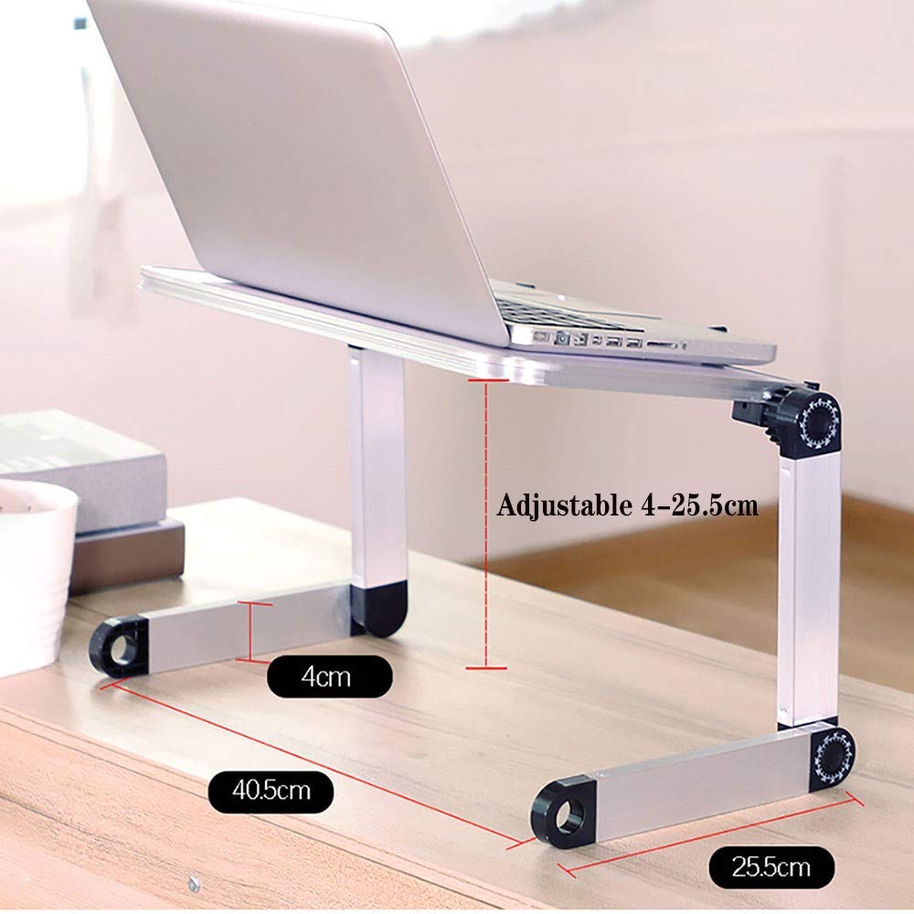 Escritorio de Portátil, Ergonómico Soporte de Portátil Mesa Bandeja Soporte de Regazo para Laptop Tablet Plegable para Cama Sofá, Negro
