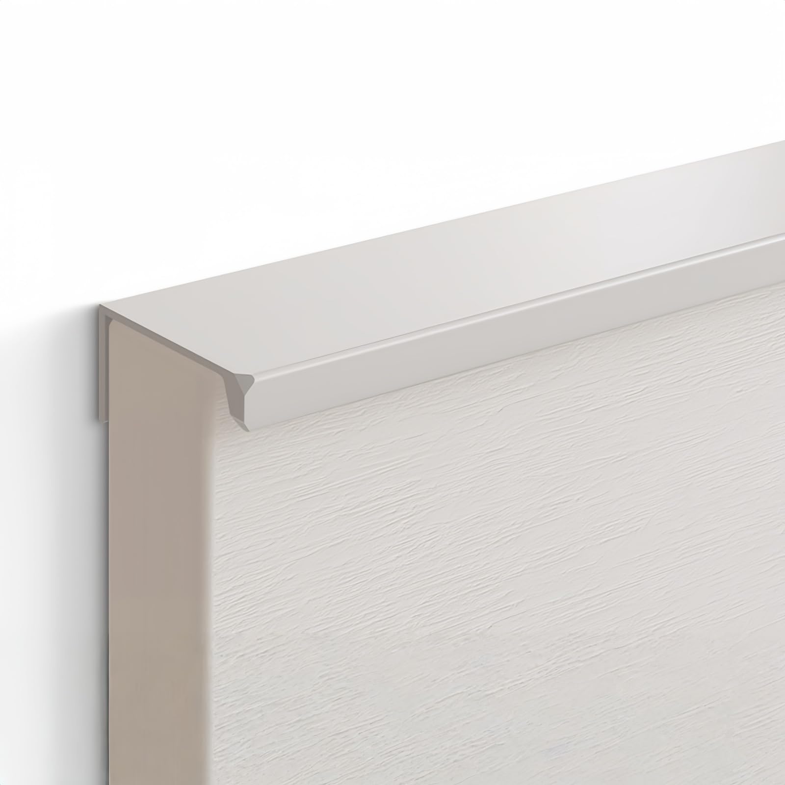 Profil en L à angle droit en aluminium blanc pour poignées de meuble discrètes