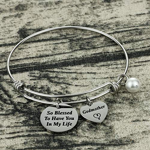 Godmother Bracelet So Blessed to Have You in My Life Godmom Jewelry Baptism Thank You Gift for Beloved Godmom from Godson Goddaughter Religious Jewelry for Godmother4