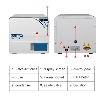 Digital LED Screen Automatic Steam Sterilizer Autoclave High Temperature Class N Lab Sterilizer Equipment/Button Automatic Drying Function with Heating Coil (16L)