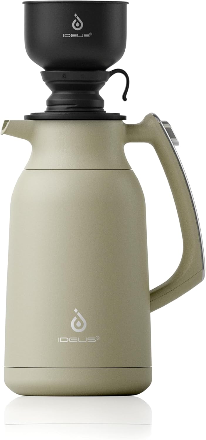 IDEUS 68oz Stainless Steel Thermal Coffee Carafe with Brew Pour Over Dripper
