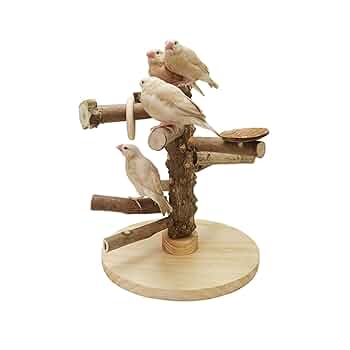 木製鳥用スタンド 多層構造 Amazon | 卓上鳥プレイスタンド、木製鳥止まり木