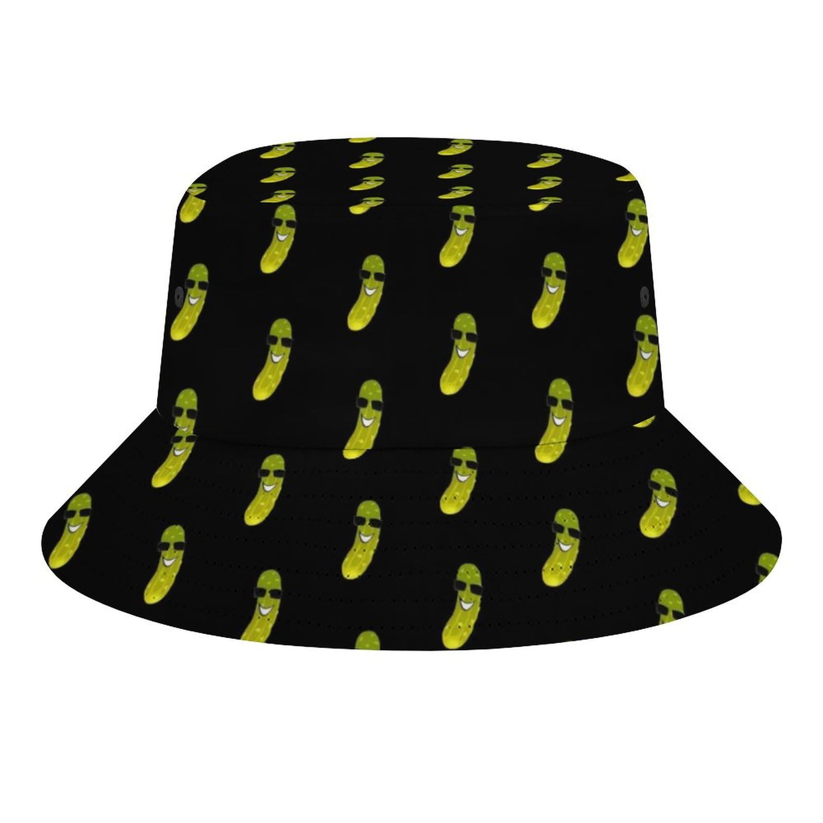 Fabretto Unisex Gherkin Funny Pickles With Sunglass Funny Bucket Hat For Women Men Packable Fisherman Hat Sun Cap Travel Outdoor Beach Caps