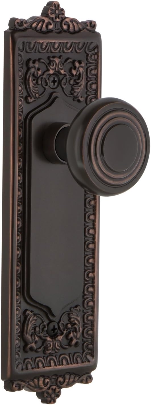 Nostalgic Warehouse Egg & Dart Plate with Deco Knob, Single Dummy, Satin Nickel