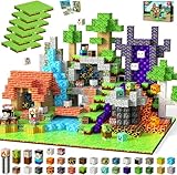 GraceDuck Bloques de Construcción Magnéticos -150 Piezas Magneticas Niños - Juego de Pistas Forestales con 6 Losas de Césped - Bloques Magneticos Juguetes Montessori STEM para Niños y Niñas de 3+ Años
