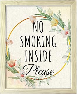 Signs ByLITA No Smoking Inside Please, Floral 11 x 14 UNFRAMED Print Kitchen Hospitality Wall Art