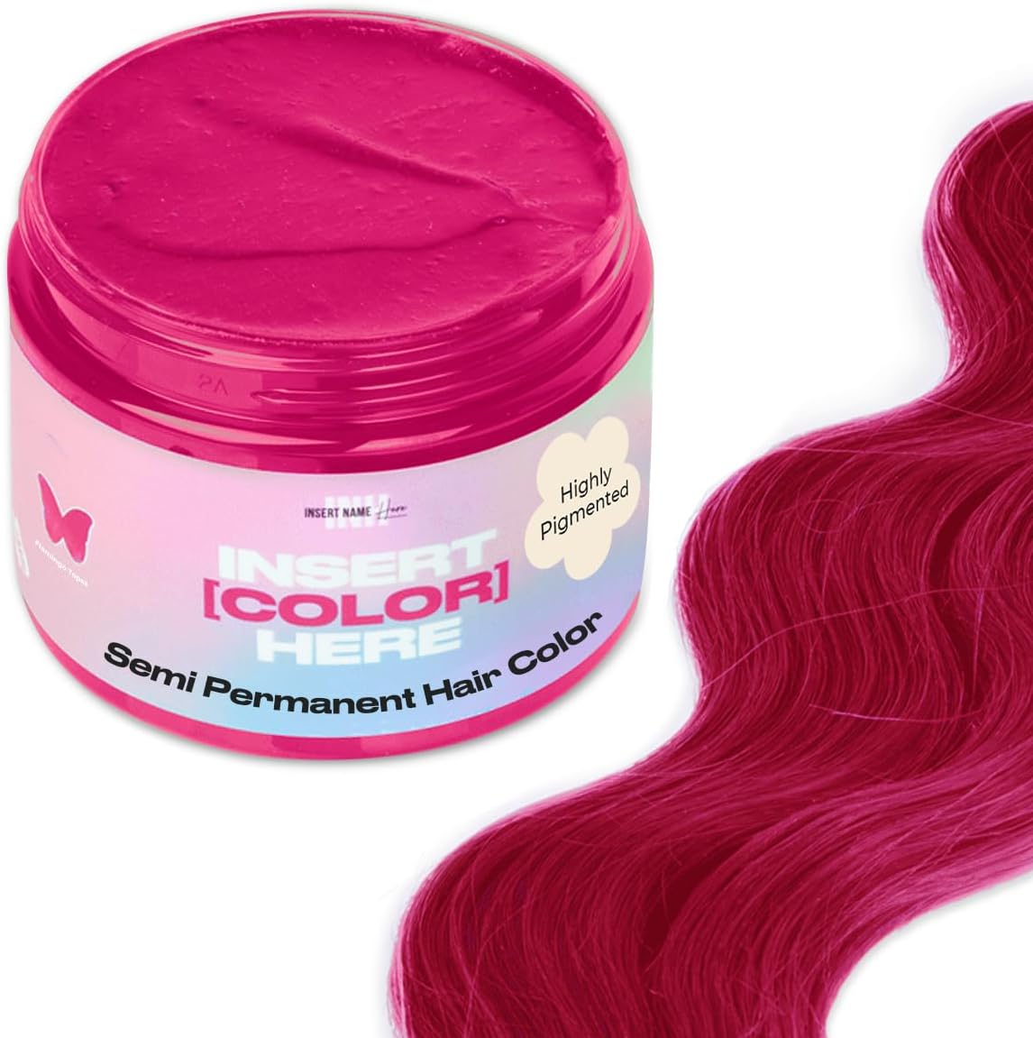 INH Semi Permanent Hair Color | Color Depositing Conditioner | Pink Hair Dye | No Bleach, No Peroxide Temporary Flamingo Topaz Tint for Women, Men | Vegan, Ammonia Free, Sulfate Free, Ready to Use 6oz