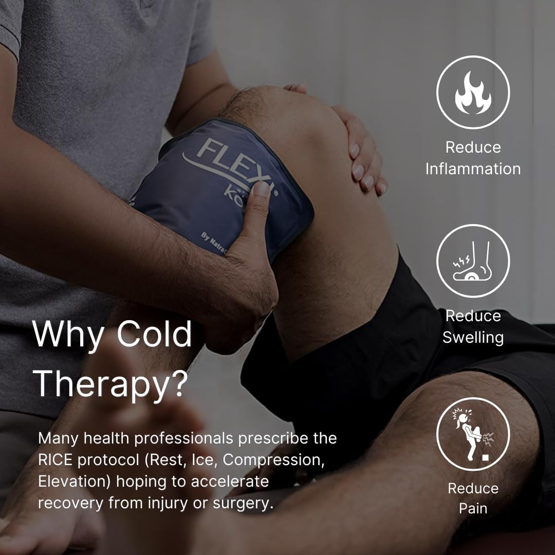 NatraCure Cold Therapy Compression Sleeve for Injuries & Pain Relief - Reusable Ice Sleeve for Arm, Forearm, Elbow, Knees - Ice Sleeve Pack Wrap for Leg, Shin, Calf, Ankle, Foot - L - Image 8