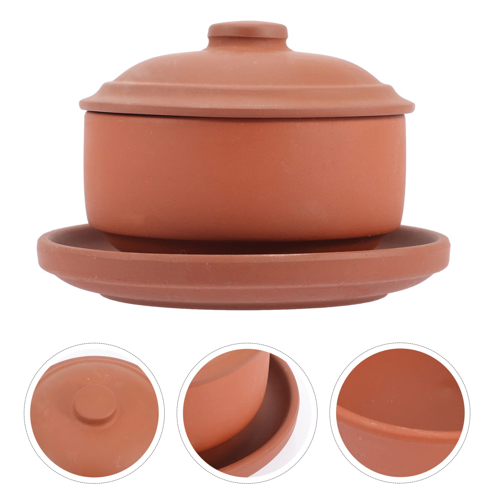 Cabilock Bol à Riz en Poterie Couvercle, Bol à Cuisson la Vapeur Multifonction, Style Ancien, Cuisine et Table