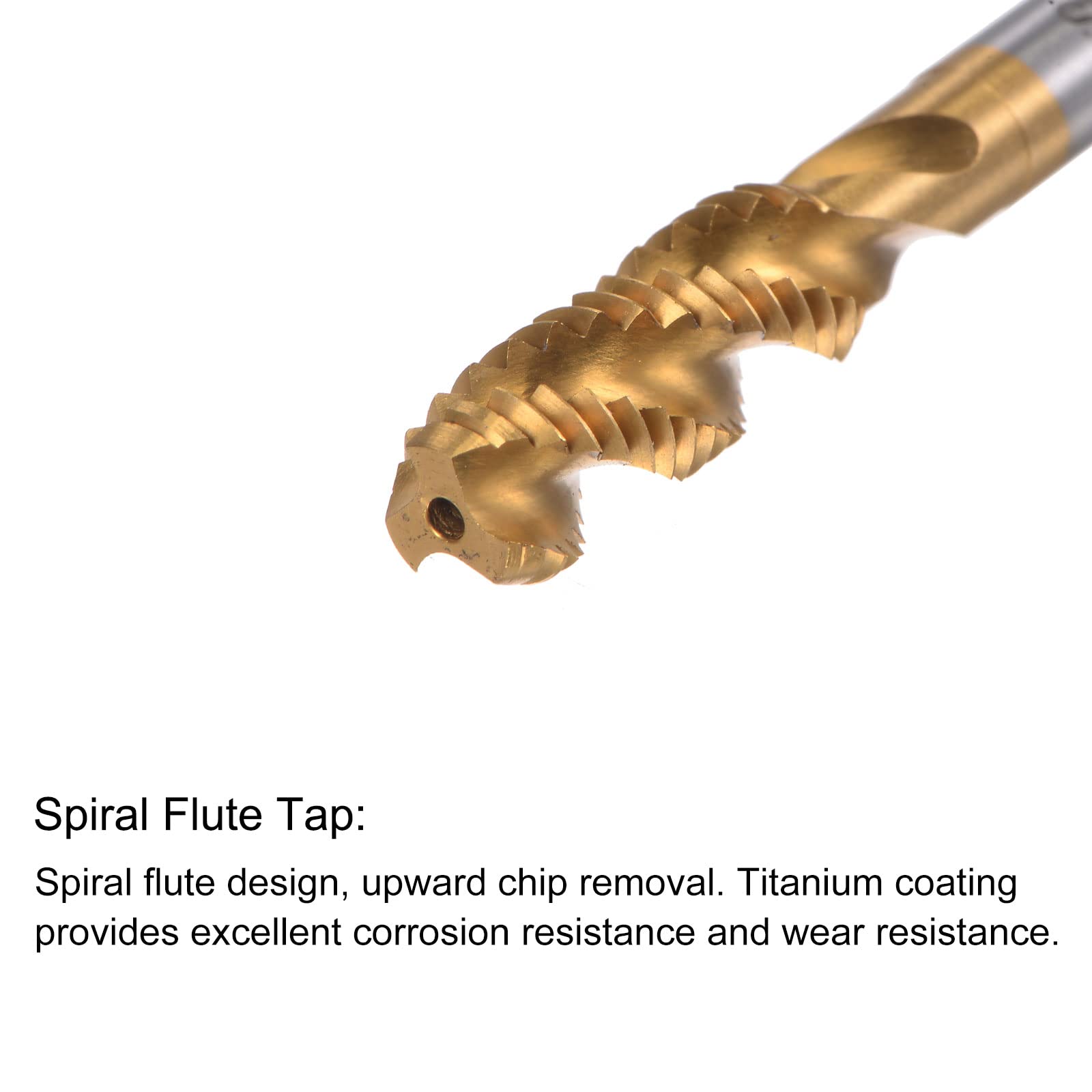 M8 Spiral Flute Tap & Drill Bit Set - Titanium Coated -3