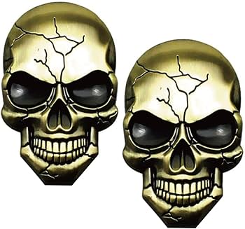 Amazon.co.jp: ヒロワールドトレード スカル ステッカー 2枚セット