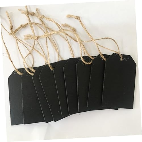 Miniatura 8 de Didiseaon Caballete de pizarra para decoración de Navidad, 20 piezas, letrero colgante de pizarra para manualidades, pequeña pizarra, aserrín,