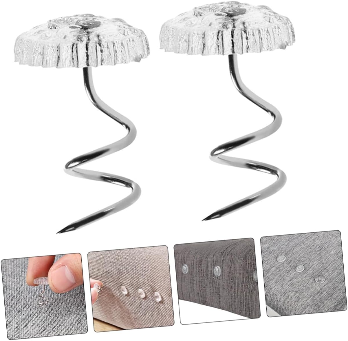 Gadpiparty 100pcs Stainless Steel Sofa Cover Pins Upholstery Accessories Curly Tacks for Furniture Decor