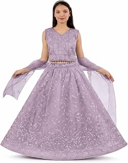 Girls Embroidered Lehenga Choli Set, Lavender with Dupatta Price In India