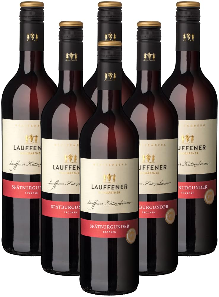 LAUFFENER WEINGÄRTNER - 2023 Lauffener Katzenbeisser Spätburgunder Trocken | Rotwein Trocken aus Württemberg mit fruchtig-pikanten Aromen & Mandelnuance. | Inhalt: 6 x 0.75 l und 13% vol.
