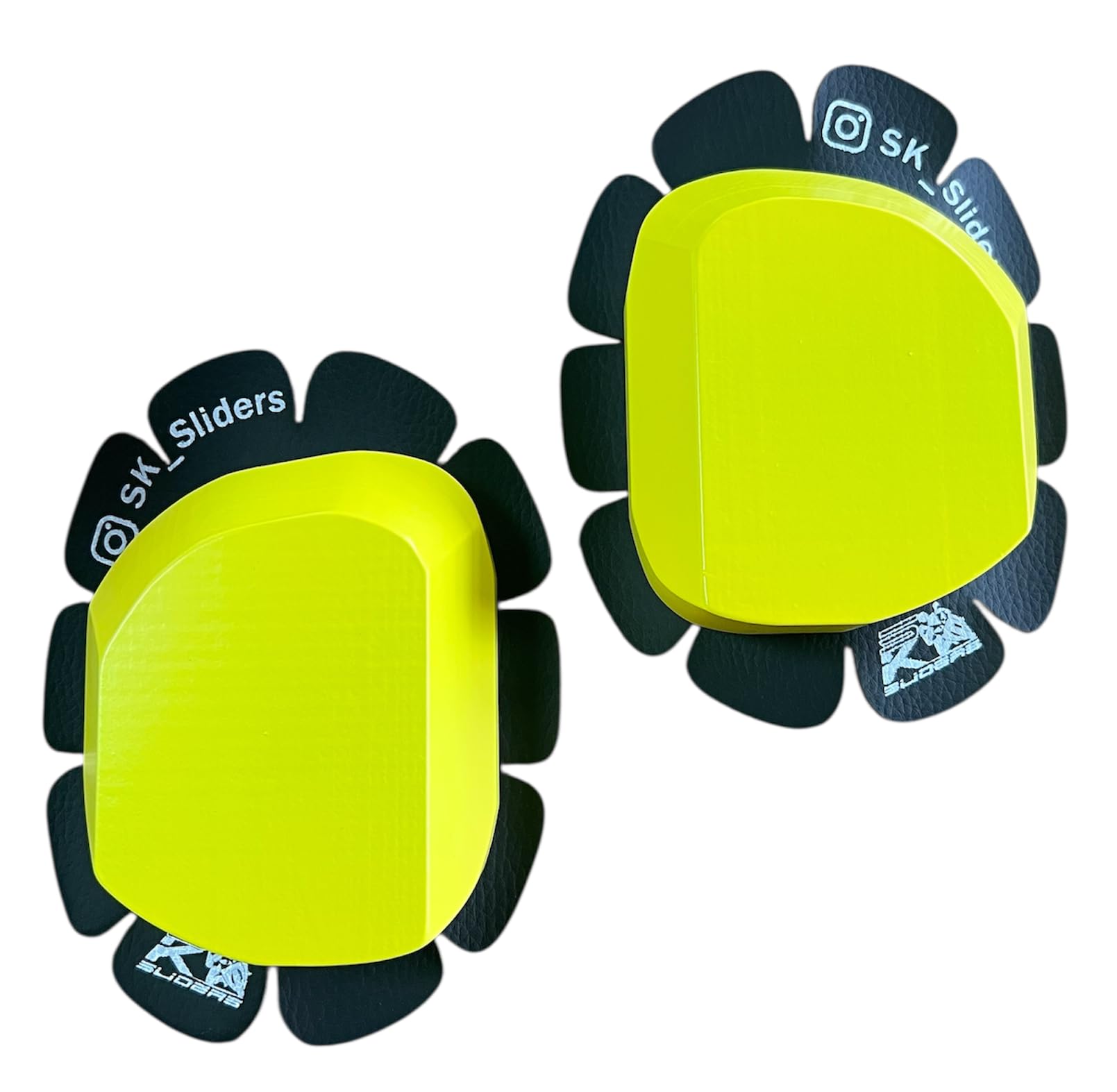 KLAMOTTEN STORE Holz Knieschleifer KS-Sliders Knieschoner Motorrad Schutzbekleidung (neongelb)