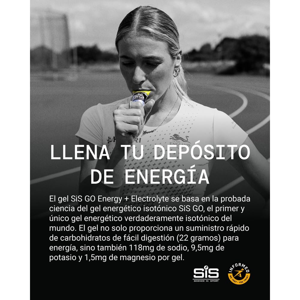 Science in Sport GO Gel Energético + Gel de Electrolitos 30 x 60ml Limón Menta Vegano - Ideal para la entrega de energía y el equilibrio de electrolitos.