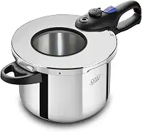 MTA - Panela de Pressão Inox com Visor de Vidro e Fundo Triplo para Indução, Capacidade de 6L, nº 22, Linha Visor.