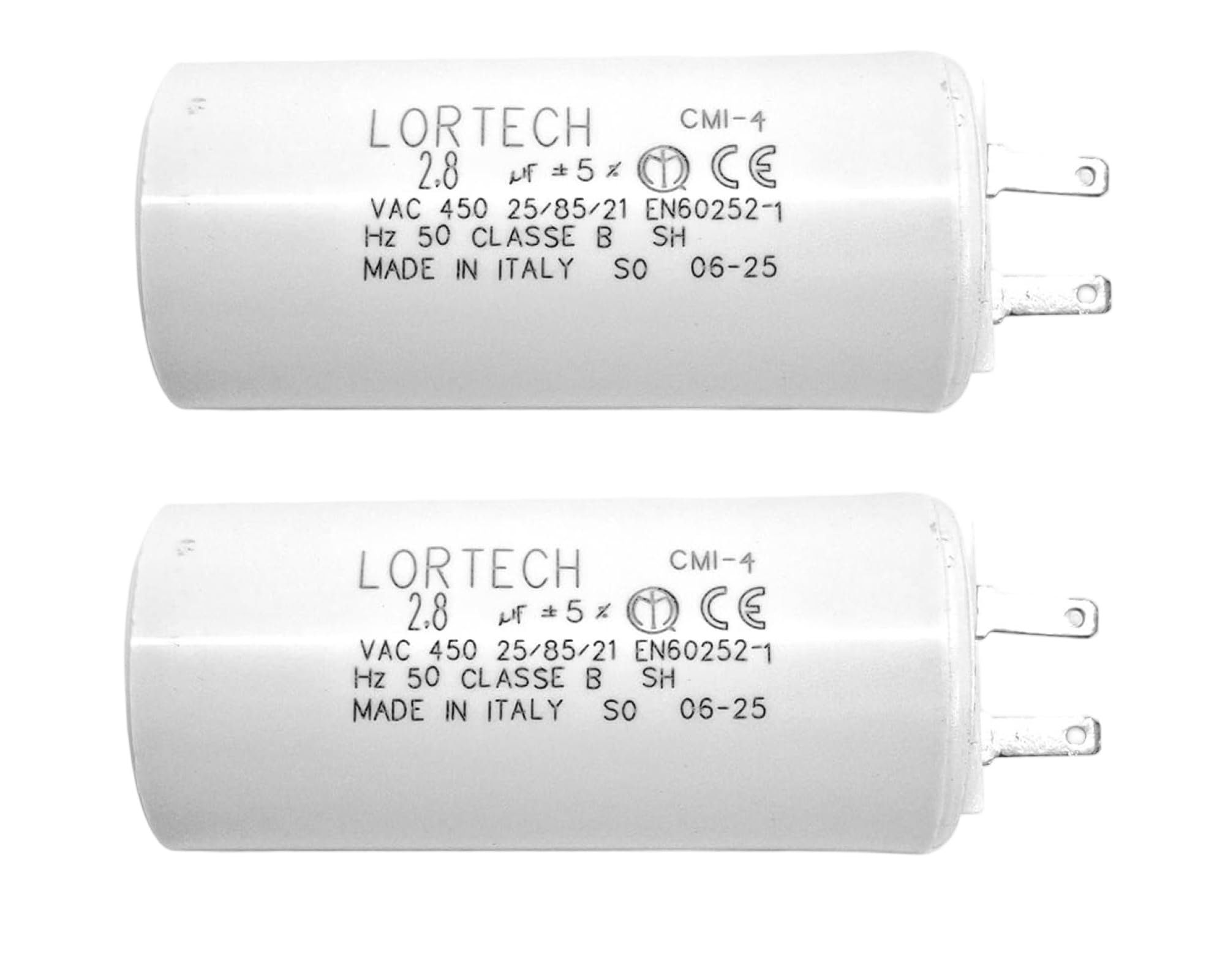 Kondensatory 2,8 μF do silnika rolet 6Nm, Ø 25 x 56 mm, wyprodukowane we Włoszech, 2 sztuki