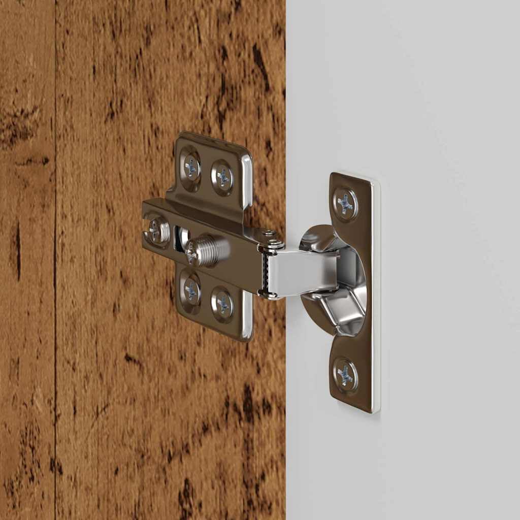 Mobile da parete per TV, in legno anticato, 59,5 x 31 x 40 cm, con 2 ante e ripiano, credenza bassa per soggiorno, camera da letto, home theatre, gaming, angolo, spazio per multimediali
